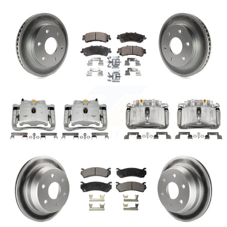 Front Rear Brake Caliper Coat Rotor Semi-Metallic Pad Kit (10Pc) For Chevrolet Silverado KCG-100857P