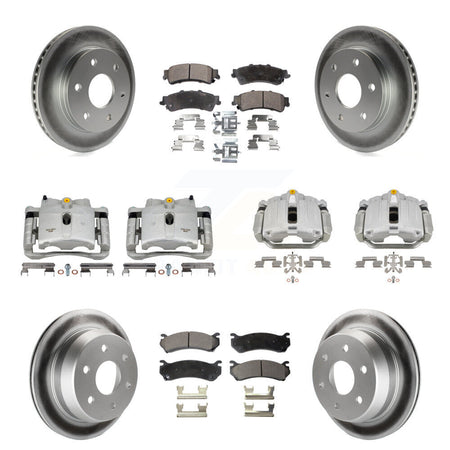 Front Rear Brake Caliper Coat Rotors Semi-Metallic Pad Kit (10Pc) For Chevrolet GMC 1500 KCG-100859P