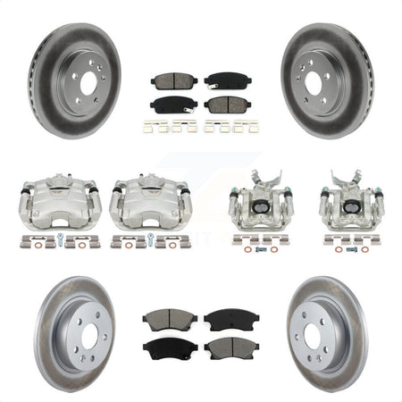 Front Rear Disc Brake Caliper Coated Rotors And Semi-Metallic Pads Kit (10Pc) For 2013-2017 Buick Encore Chevrolet Trax KCG-100859S by Transit Auto