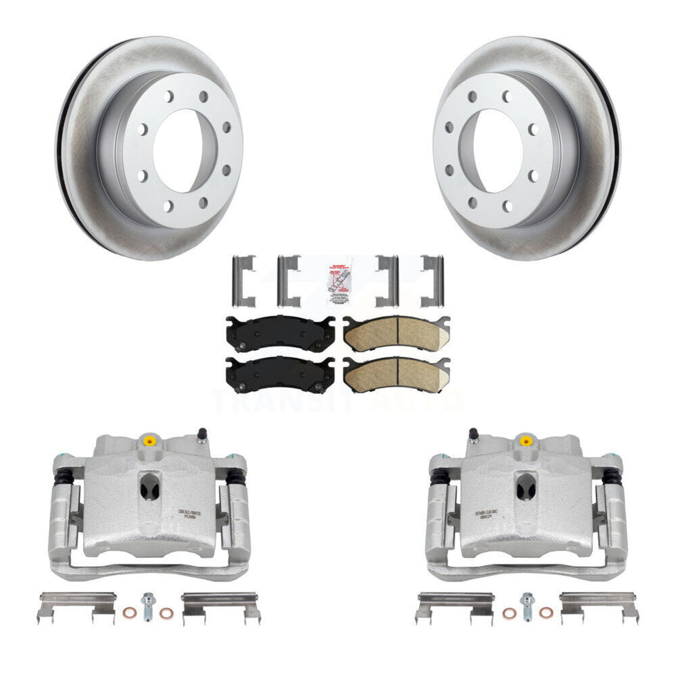 Rear Disc Brake Caliper Coated Rotors And Ceramic Pads Kit For Chevrolet Silverado 2500 HD GMC Sierra Hummer H2 1500 Suburban Yukon XL Avalanche Classic KCG-100864N