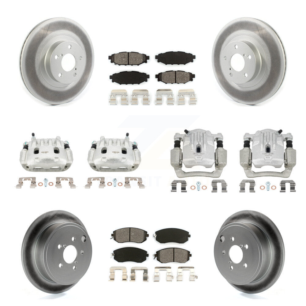 Front Rear Brake Caliper Coat Rotor Semi-Metallic Pad Kit (10Pc) For Subaru Outback 2.5L KCG-100864S