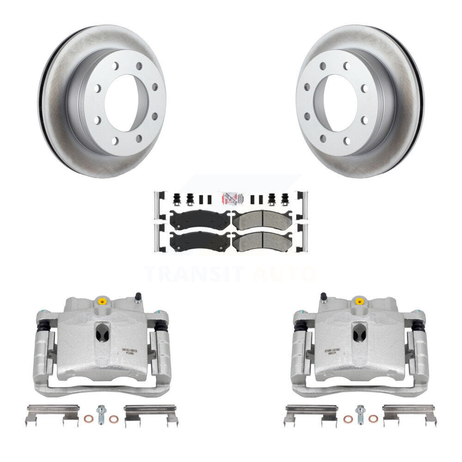 Rear Disc Brake Caliper Coated Rotors And Semi-Metallic Pads Kit For Chevrolet Silverado 2500 HD GMC Sierra Hummer H2 1500 Suburban Yukon XL Avalanche Classic KCG-100865N