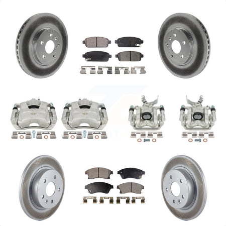 Front Rear Disc Brake Caliper Coated Rotors And Ceramic Pads Kit (10Pc) For 2013-2014 Chevrolet Sonic RS KCG-100867T by Transit Auto