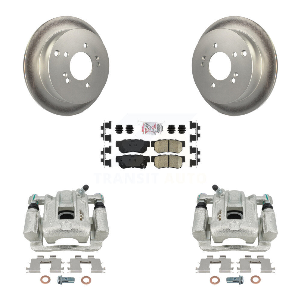 Rear Disc Brake Caliper Coated Rotors And Ceramic Pad Kit For 2001-2006 Hyundai Santa Fe KCG-100868N