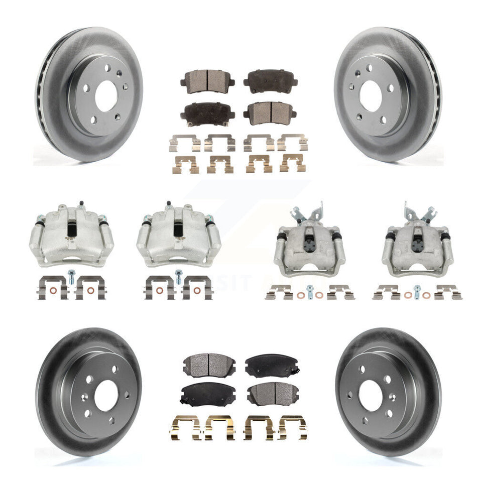 Front Rear Brake Caliper Coat Rotors & Semi-Metallic Pad Kit (10Pc) For Chevrolet Malibu KCG-100870P