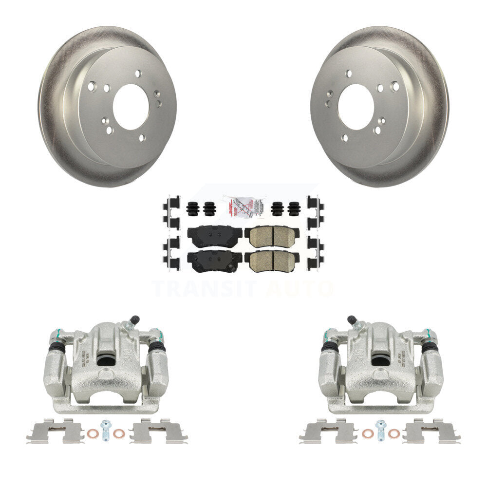 Rear Disc Brake Caliper Coated Rotors And Ceramic Pads Kit For Kia Sportage Hyundai Tucson KCG-100871N by Transit Auto