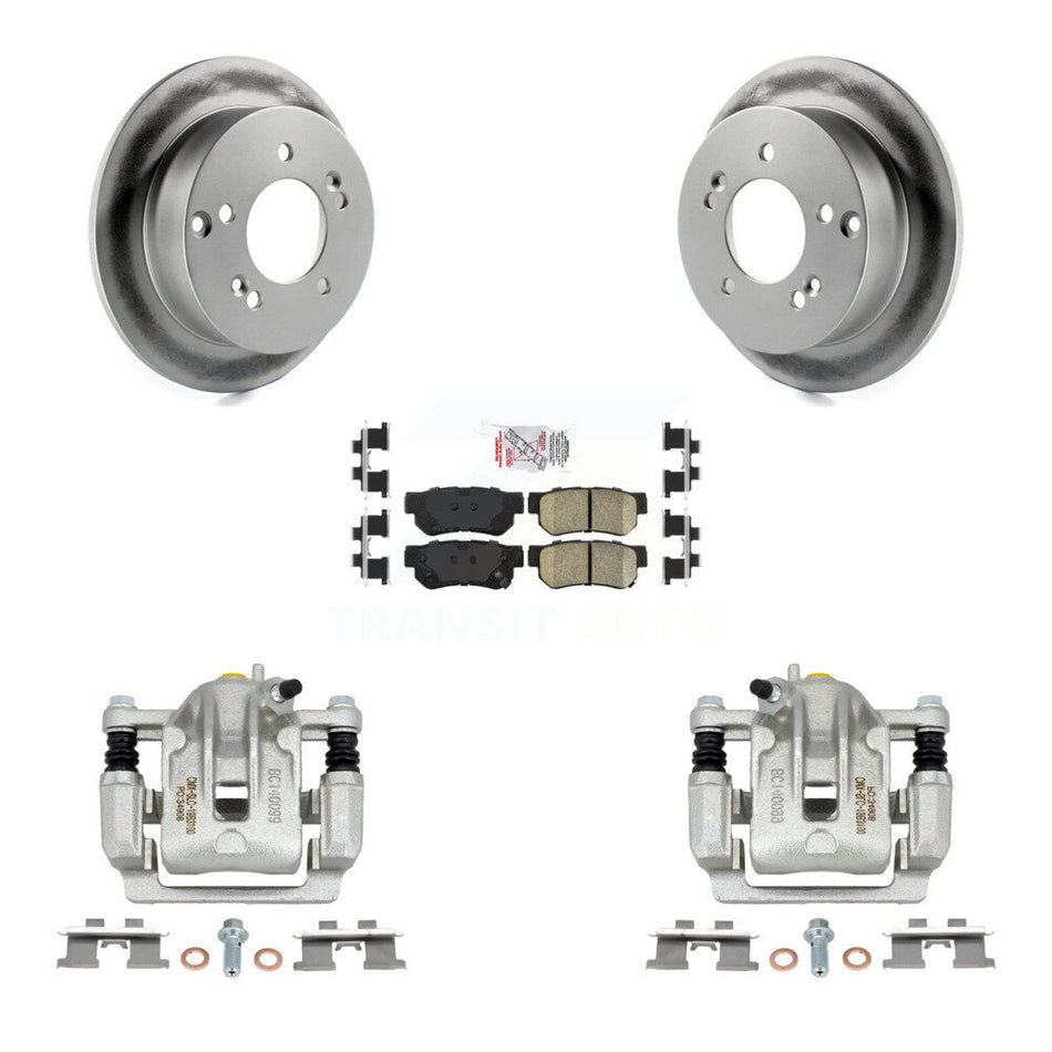 Rear Disc Brake Caliper Coated Rotors And Ceramic Pads Kit For Kia Sportage Hyundai Tucson FWD KCG-100872N