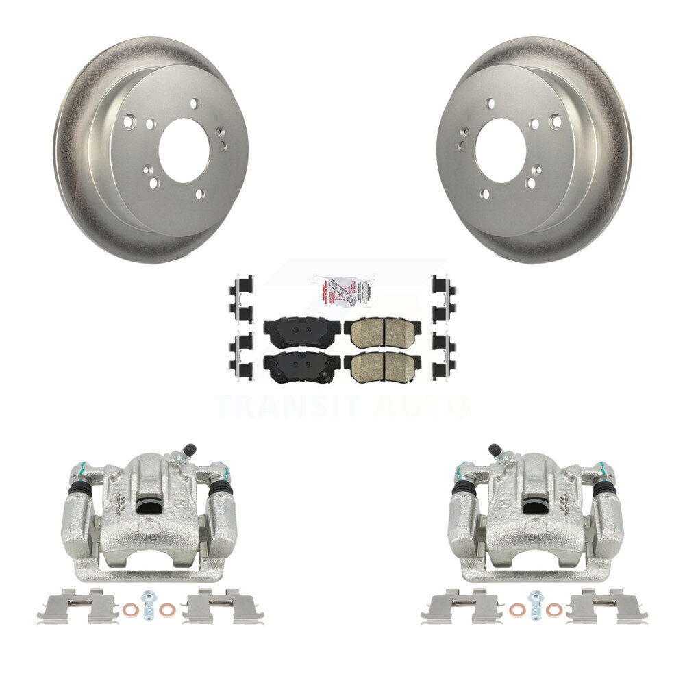 Rear Disc Brake Caliper Coated Rotors And Ceramic Pads Kit For Kia Sportage Hyundai Tucson KCG-100873N by Transit Auto