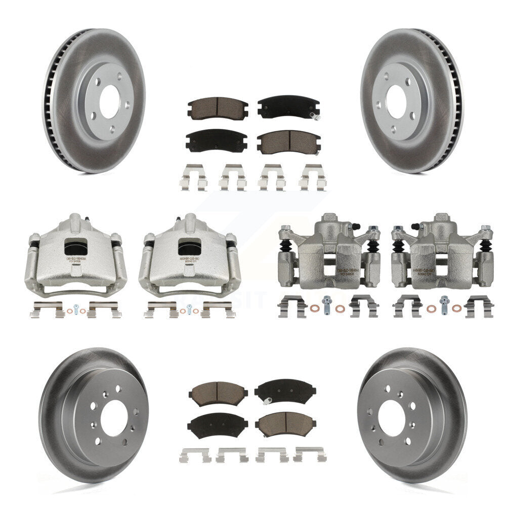 Front Rear Brake Caliper Coat Rotors & Ceramic Pad Kit (10Pc) For Chevrolet Impala Monte KCG-100874C