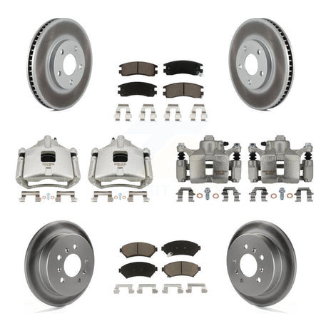 Front Rear Brake Caliper Coat Rotors & Ceramic Pad Kit (10Pc) For Chevrolet Impala Monte KCG-100874C