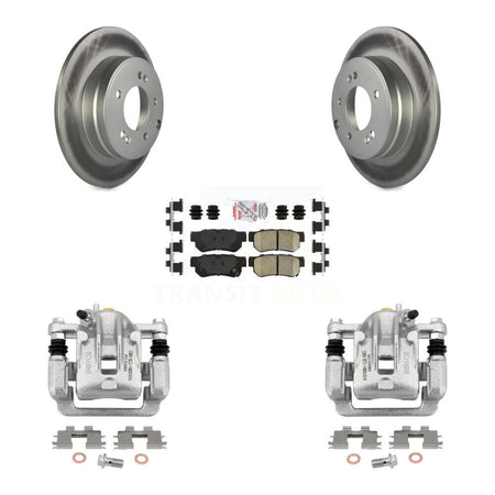 Rear Disc Brake Caliper Coated Rotors And Ceramic Pads Kit For Hyundai Sonata 3.3L KCG-100876N