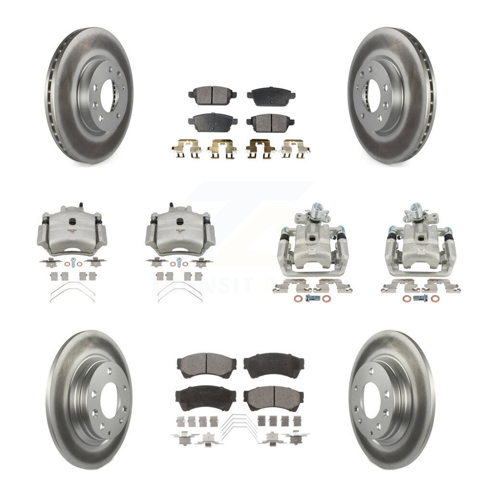 Front Rear Brake Caliper Coat Rotor Semi-Metallic Pad Kit (10Pc) For Ford Fusion Mazda 6 KCG-100876P
