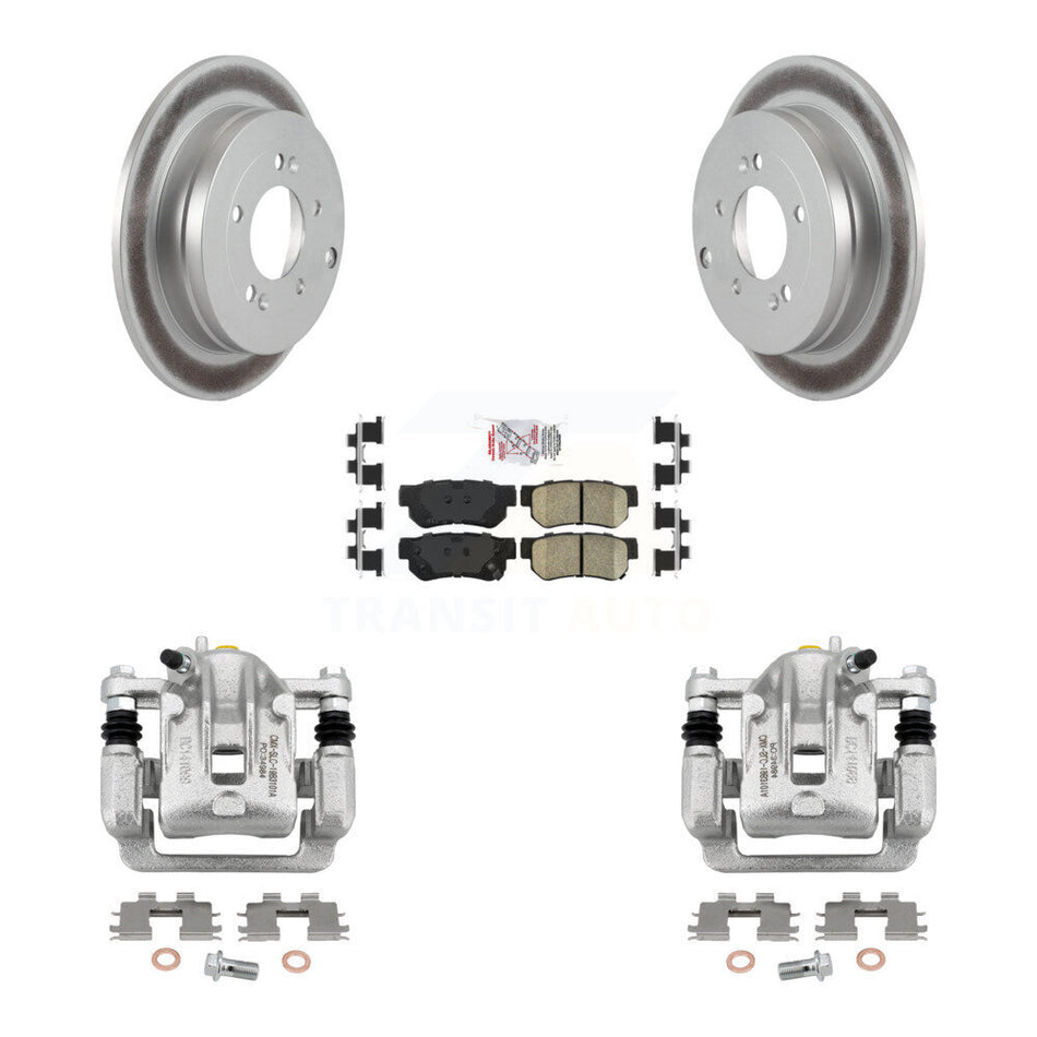 Rear Disc Brake Caliper Coated Rotors And Ceramic Pads Kit For Hyundai Azera KCG-100881N