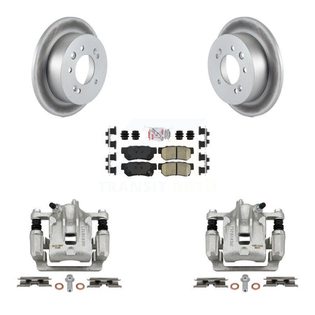 Rear Disc Brake Caliper Coated Rotors And Ceramic Pads Kit For Hyundai Elantra KCG-100882N