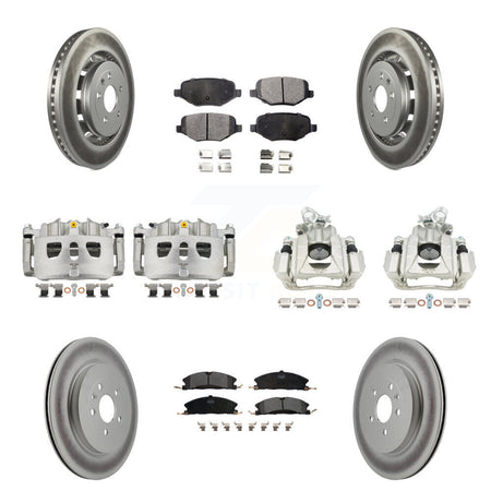Front Rear Brake Caliper Coat Rotors & Semi-Metallic Pad Kit (10Pc) For 2016 Lincoln MKS KCG-100883P