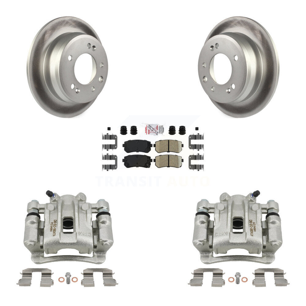 Rear Disc Brake Caliper Coated Rotors And Ceramic Pads Kit For Hyundai Elantra KCG-100884N