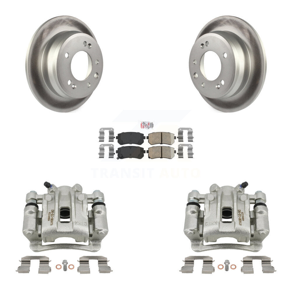 Rear Disc Brake Caliper Coated Rotors And Ceramic Pads Kit For Hyundai Elantra KCG-100885N