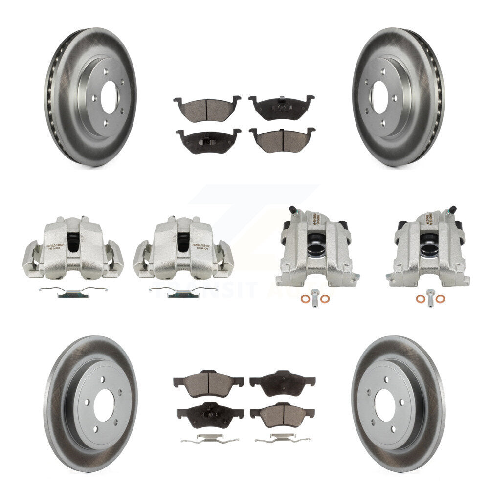 Front Rear Brake Caliper Coat Rotor And Semi-Metallic Pad Kit (10Pc) For Mercury Mariner KCG-100885P
