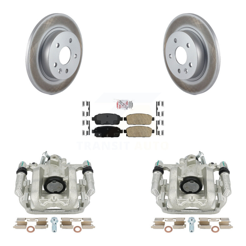 Rear Disc Brake Caliper Coated Rotors And Ceramic Pads Kit For Chevrolet Cruze Limited KCG-100887N by Transit Auto