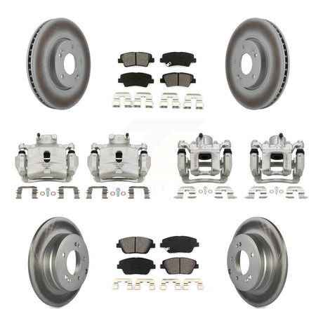 Front Rear Brake Caliper Coat Rotor Semi-Metallic Pad Kit (10Pc) For Hyundai Sonata 2.0L KCG-100887S