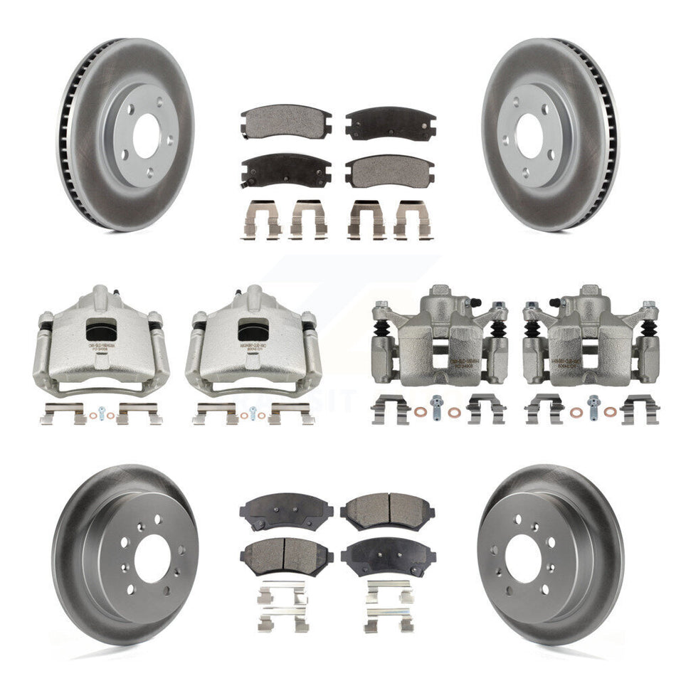 Front Rear Brake Caliper Coat Rotors & Ceramic Pad Kit (10Pc) For Chevrolet Impala Monte KCG-100888T