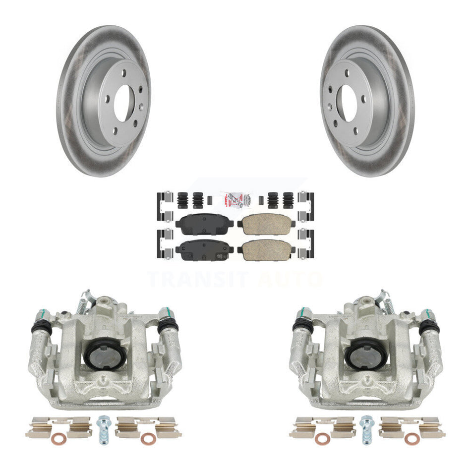 Rear Disc Brake Caliper Coated Rotors And Ceramic Pads Kit For 2013 Chevrolet Cruze LT LTZ With 292mm Diameter Rotor KCG-100890N