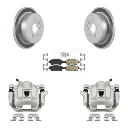 Rear Disc Brake Caliper Coated Rotors And Ceramic Pads Kit For 2004-2010 Toyota Sienna KCG-100894N