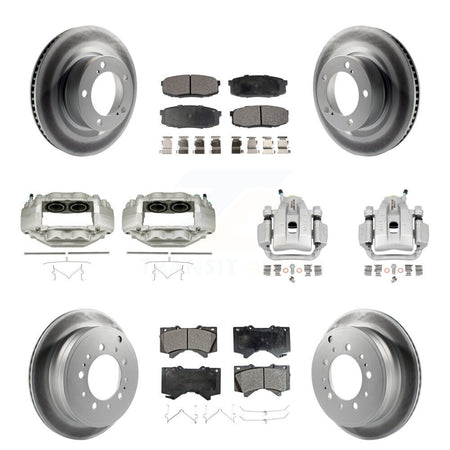 Front Rear Brake Caliper Coat Rotor And Ceramic Pad Kit (10Pc) For Toyota Tundra Sequoia KCG-100895T