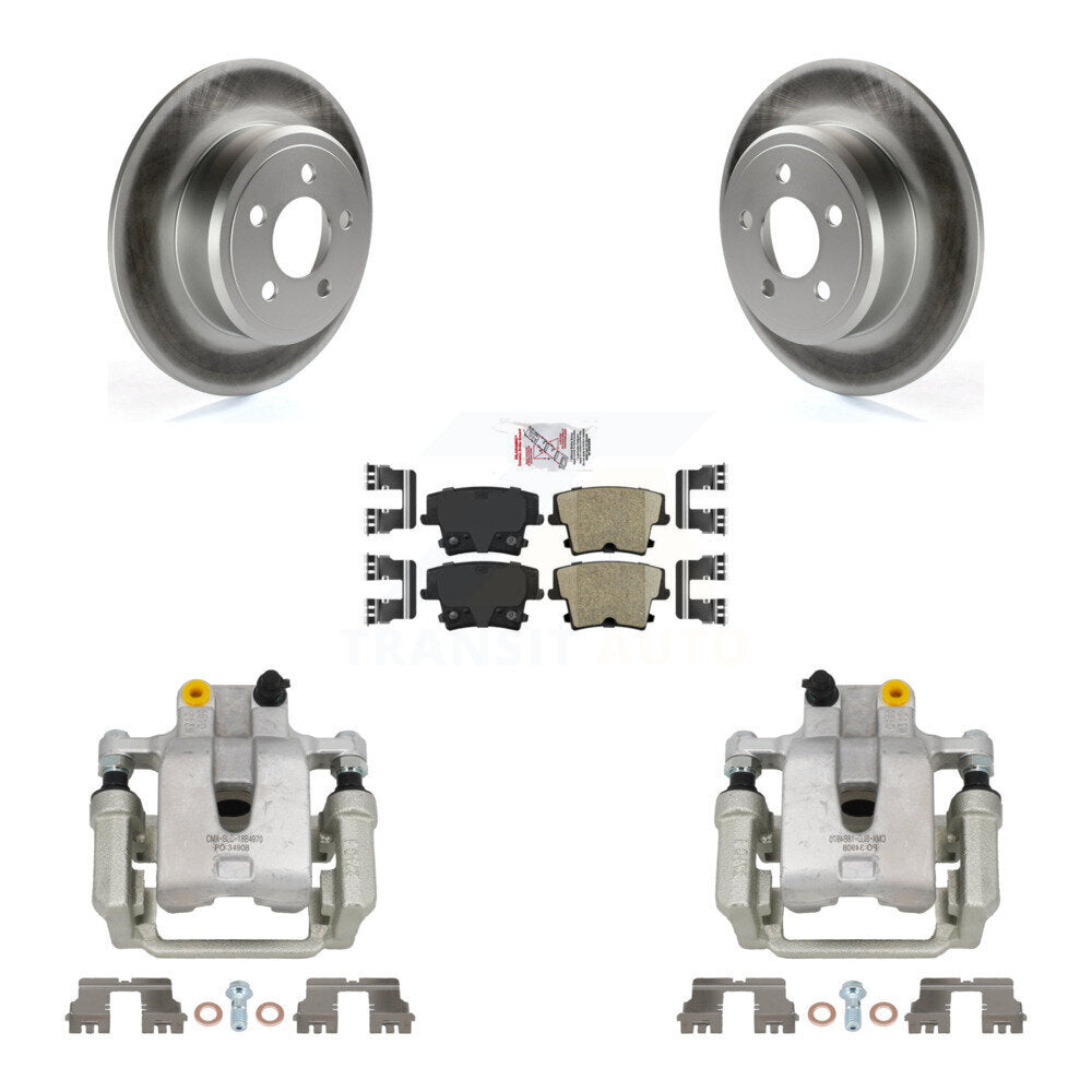 Rear Brake Caliper Coat Rotors Ceramic Pad Kit For Dodge Chrysler 300 Charger Challenger KCG-100896N