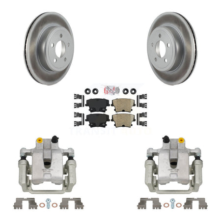 Rear Brake Caliper Coat Rotor & Ceramic Pad Kit For Chrysler 300 Dodge Challenger Magnum KCG-100897N