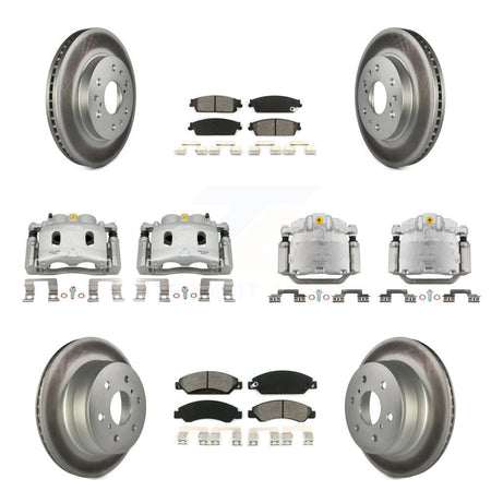 Front Rear Brake Caliper Coat Rotor Semi-Metallic Pad Kit (10Pc) For Chevrolet Avalanche KCG-100899S