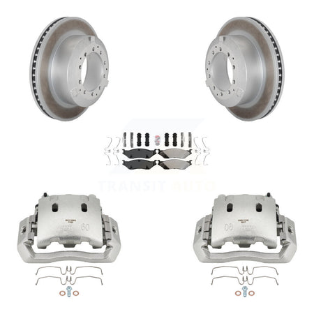 Rear Brake Caliper Coat Rotors Semi-Metallic Pad Kit For Ford F-450 Super Duty F-550 LCF KCG-100902N