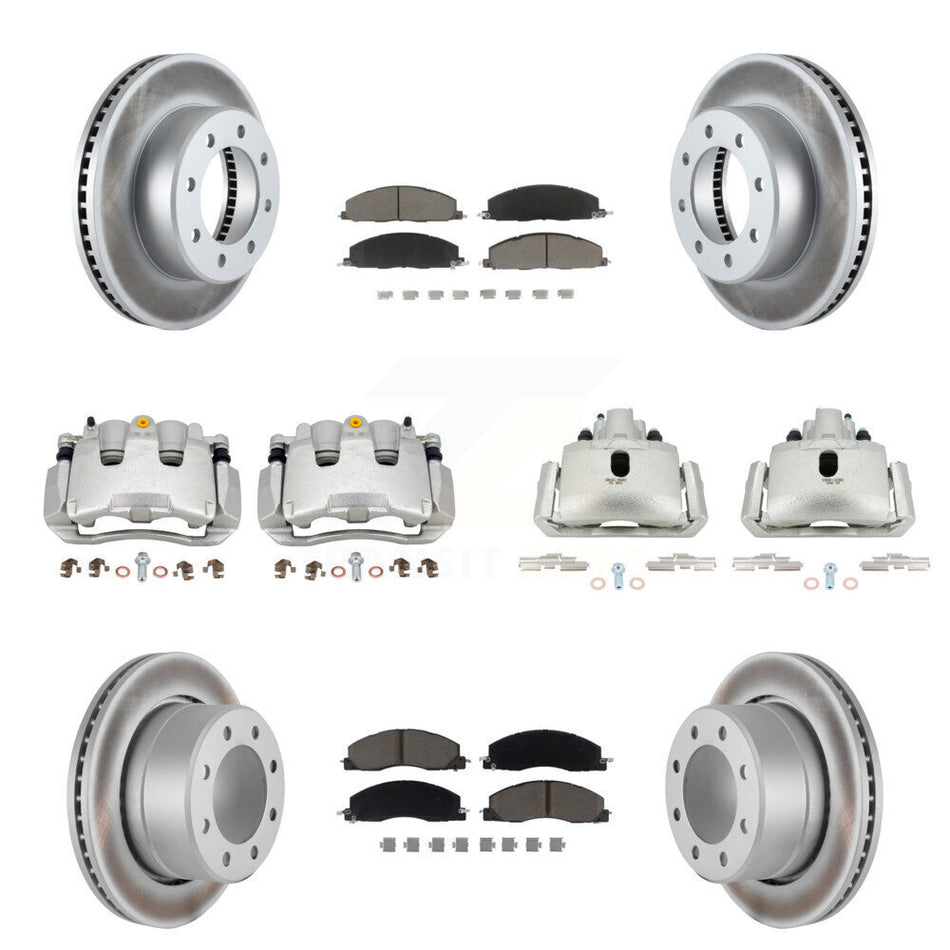 Front Rear Disc Brake Caliper Coated Rotors And Ceramic Pads Kit (10Pc) For Ram 1500 KCG-100904C