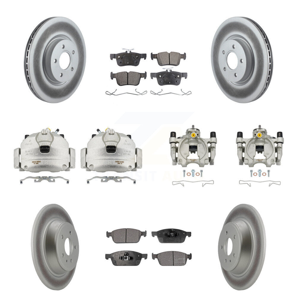 Front Rear Brake Caliper Coat Rotor Semi-Metallic Pad Kit (10Pc) For Ford Escape Lincoln KCG-100906P