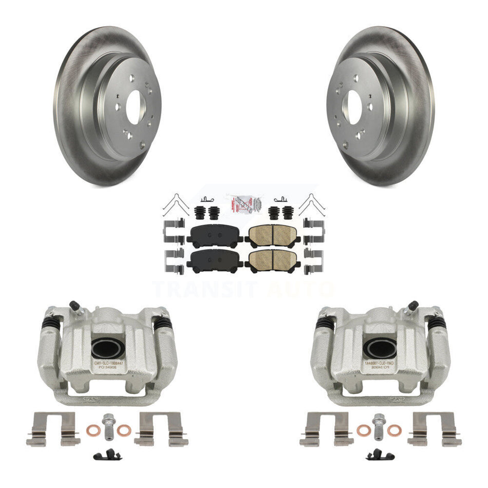Rear Disc Brake Caliper Coated Rotors And Ceramic Pads Kit For 2011-2017 Honda Odyssey KCG-100908N