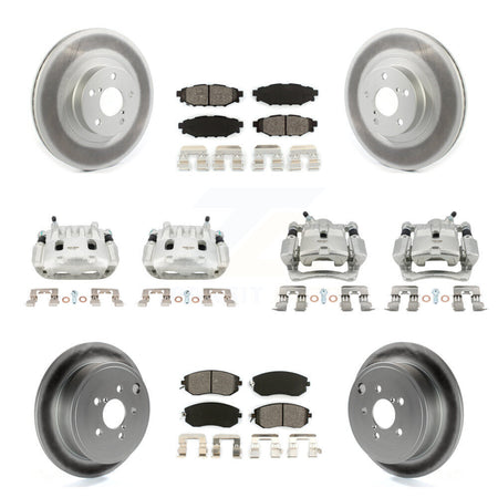 Front Rear Disc Brake Caliper Coat Rotor Semi-Metallic Pad Kit (10Pc) For Subaru Impreza KCG-100908S