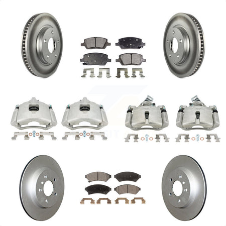 Front Rear Disc Brake Caliper Coated Rotors And Semi-Metallic Pads Kit (10Pc) For 2005 Chevrolet Uplander Buick Terraza Saturn Relay FWD KCG-100909P by Transit Auto