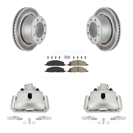 Rear Brake Caliper Coat Rotors Semi-Metallic Pad Kit For 2012 Ram 1500 With 8 Lug Wheels KCG-100910N