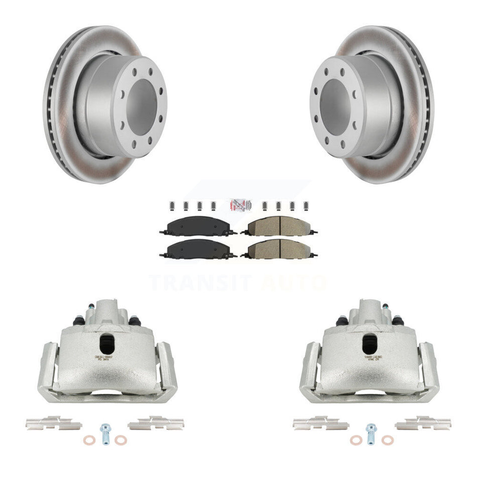 Rear Brake Caliper Coat Rotors Semi-Metallic Pad Kit For 2012 Ram 1500 With 8 Lug Wheels KCG-100910N