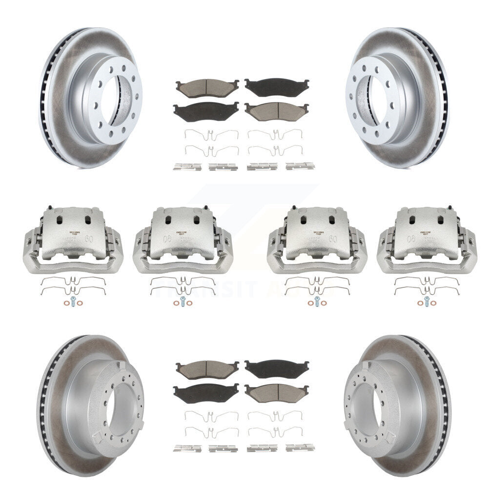 Front Rear Brake Caliper Coat Rotor And Ceramic Pad Kit (10Pc) For Ford F-450 Super Duty KCG-100911C