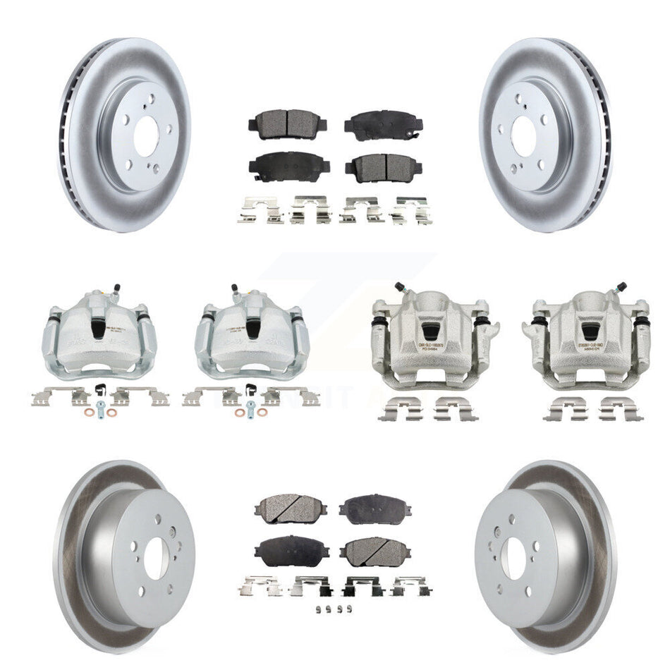 Front Rear Brake Caliper Coat Rotor Semi-Metallic Pad Kit (10Pc) For 04-10 Toyota Sienna KCG-100911P
