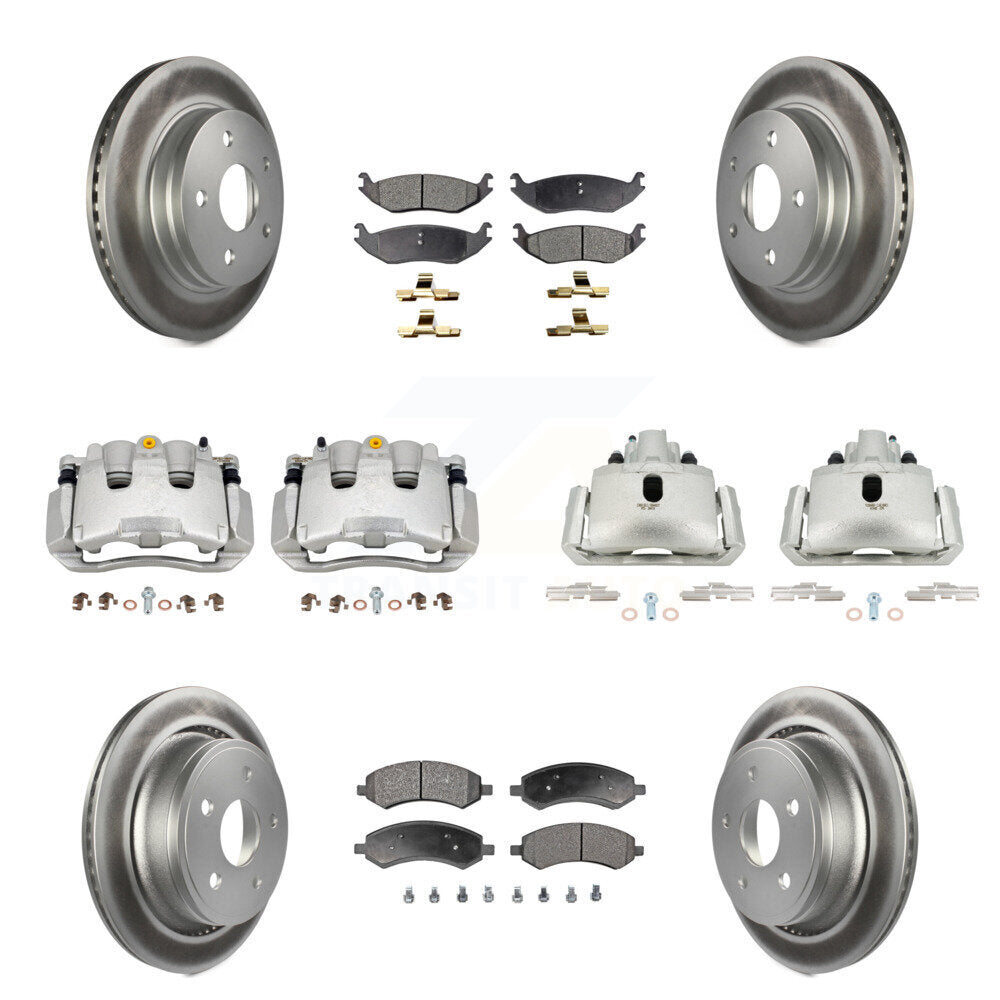 Front Rear Disc Brake Caliper Coat Rotor Ceramic Pad Kit (10Pc) For Chrysler Aspen Dodge KCG-100913T