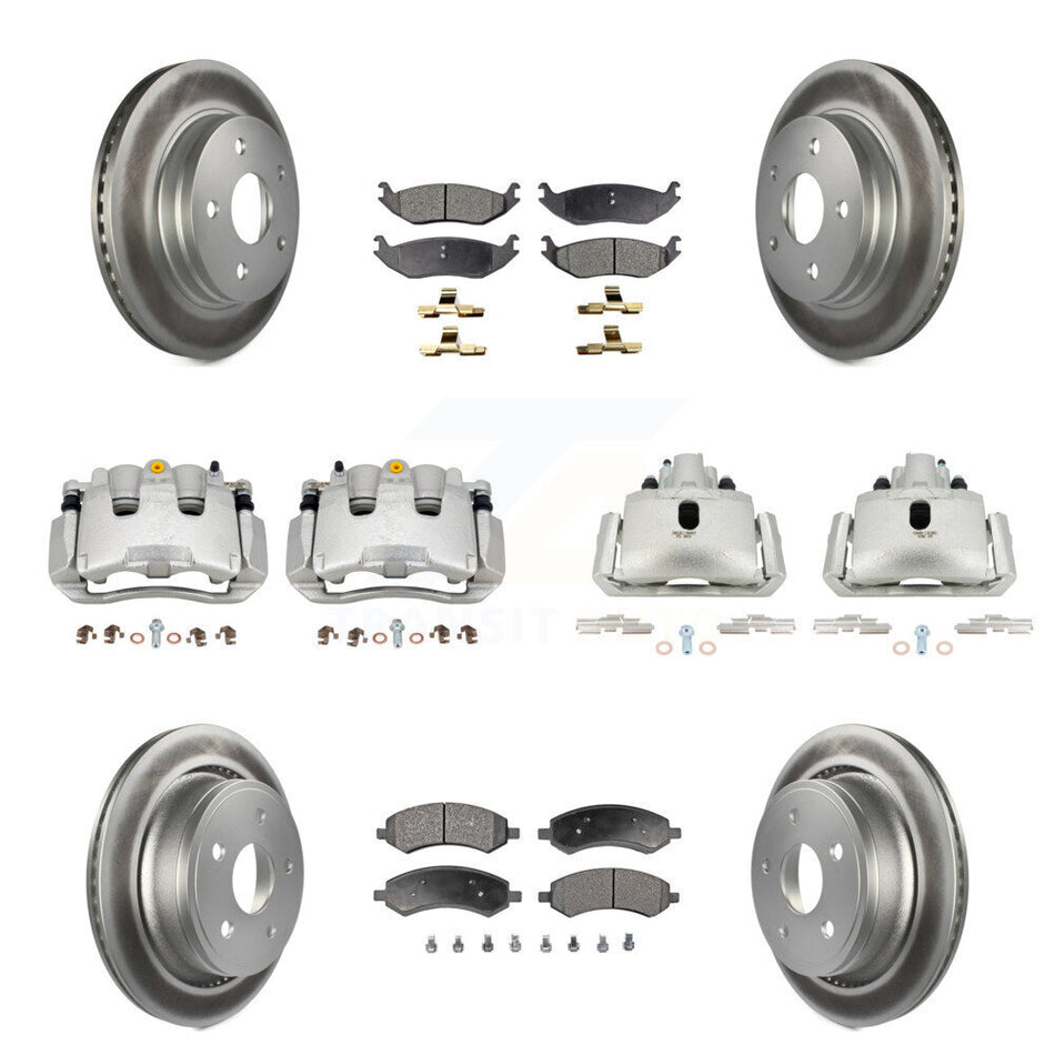 Front Rear Disc Brake Caliper Coat Rotor Ceramic Pad Kit (10Pc) For Chrysler Aspen Dodge KCG-100913T