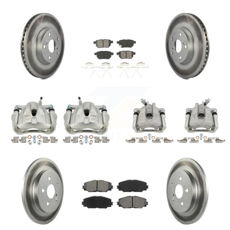 Front Rear Brake Caliper Coat Rotor Semi-Metallic Pad Kit (10Pc) For Toyota Corolla Vibe KCG-100914S