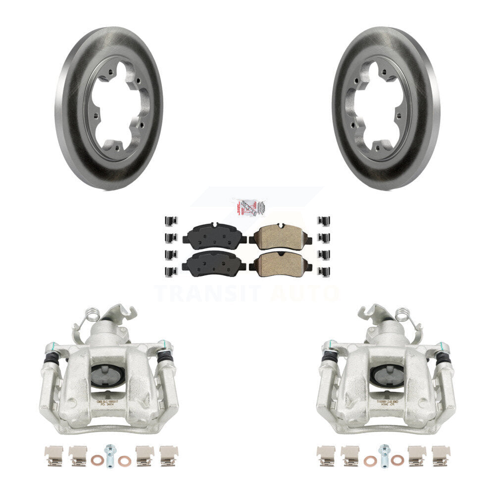 Rear Brake Caliper Coat Rotors Semi-Metallic Pad Kit For Ford Transit-250 Transit-150 HD KCG-100915N