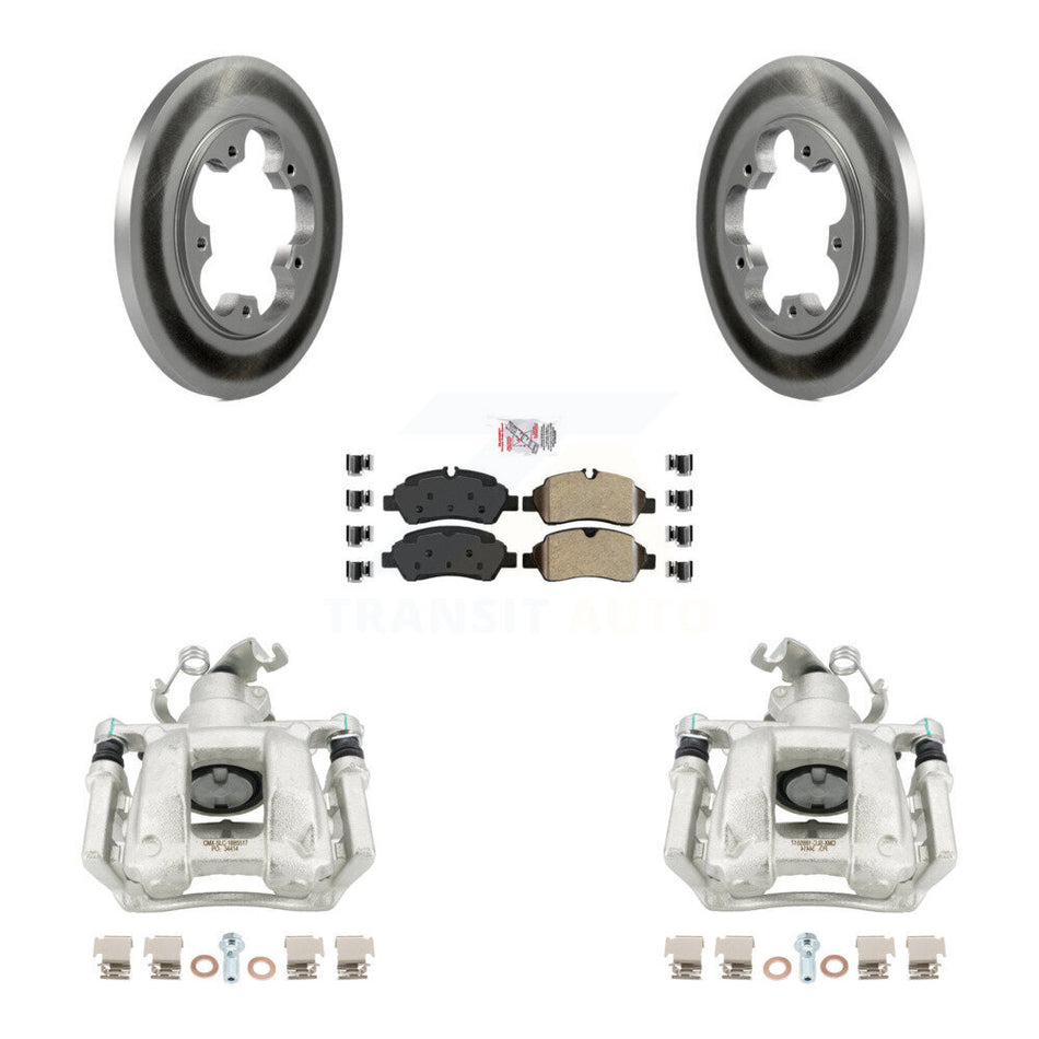 Rear Brake Caliper Coat Rotors Semi-Metallic Pad Kit For Ford Transit-250 Transit-150 HD KCG-100915N