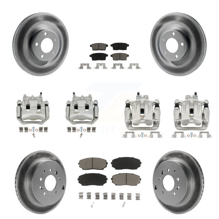 Front Rear Brake Caliper Coat Rotor And Ceramic Pad Kit (10Pc) For Ford Edge Lincoln MKX KCG-100916C