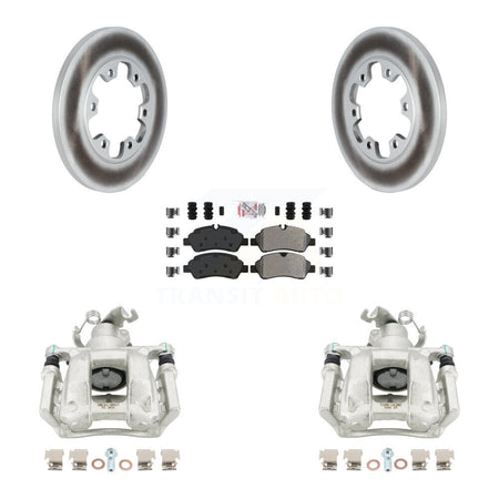 Rear Disc Brake Caliper Coated Rotors And Semi-Metallic Pads Kit For Ford Transit-350 HD KCG-100917N
