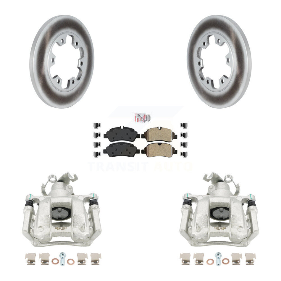 Rear Disc Brake Caliper Coated Rotors And Semi-Metallic Pads Kit For Ford Transit-350 HD KCG-100918N
