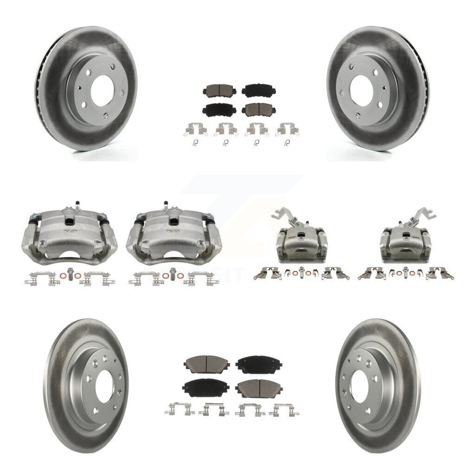 Front Rear Brake Caliper Coat Rotors Ceramic Pad Kit (10Pc) For 2016-2018 Mazda CX-3 FWD KCG-100919C